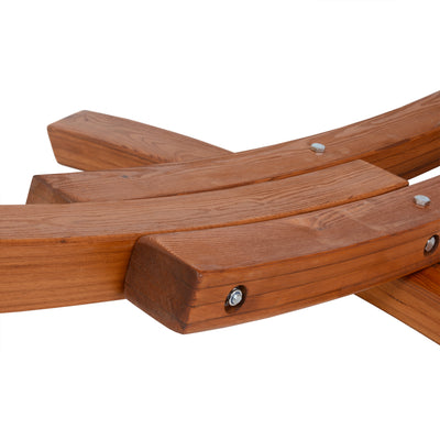 Outdoor Cedar Wood Hammock with White Textilene Fabric