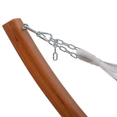 Outdoor Cedar Wood Hammock with White Textilene Fabric