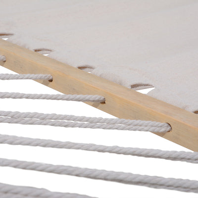 Outdoor Cedar Wood Hammock with White Textilene Fabric