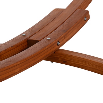 Outdoor Cedar Wood Hammock with White Textilene Fabric