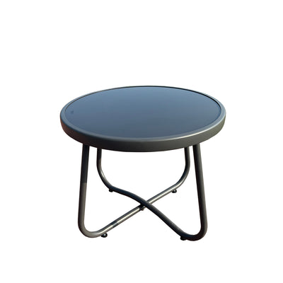 Outdoor Modular Bistro Set with Gray Cushion Set