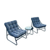 Outdoor Modular Bistro Set with Gray Cushion Set