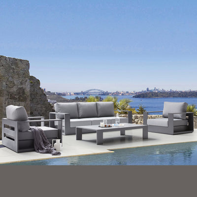 5 Place Seating Ficarazzi Outdoor Conversation Sofa Set with Coffee Table 