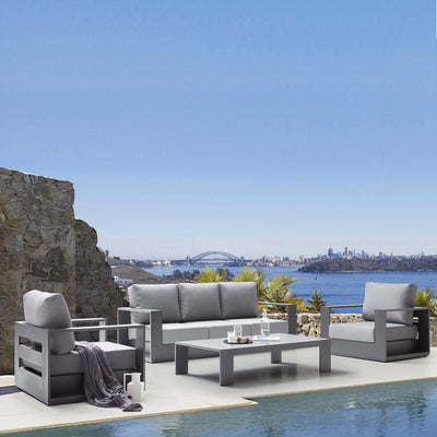 5 Place Seating Ficarazzi Outdoor Conversation Sofa Set with Coffee Table 