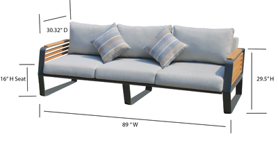 5 Place Seating Palazzolo Outdoor Teak Patio Conversation Set with Cushioned Chairs and Coffee Table