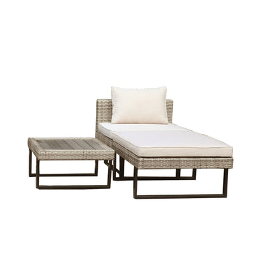 8 Place Seating Outdoor Wicker Corner Sectional Sofa and Ottoman Set with Table
