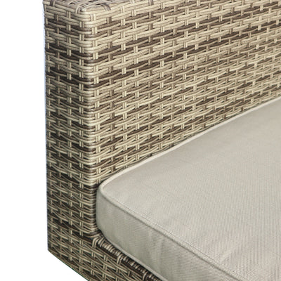 8 Place Seating Outdoor Wicker Corner Sectional Sofa and Ottoman Set with Table