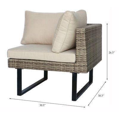 8 Place Seating Outdoor Wicker Corner Sectional Sofa and Ottoman Set with Table