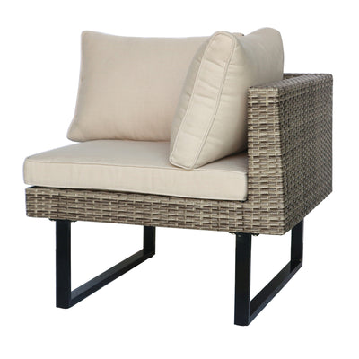 8 Place Seating Outdoor Wicker Corner Sectional Sofa and Ottoman Set with Table