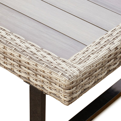8 Place Seating Outdoor Wicker Corner Sectional Sofa and Ottoman Set with Table