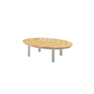 6 Place Seating Outdoor Cream Aluminum and Teak Contour Sofa Set
