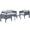 4 Place Seating Outdoor Gray Sofa and Table Set