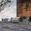 4 Place Seating Outdoor Gray Sofa and Table Set