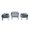 4 Place Seating Outdoor Gray Sofa and Table Set