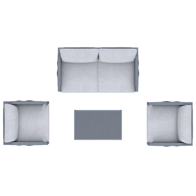 4 Place Seating Outdoor Gray Sofa and Table Set