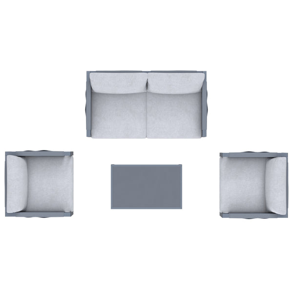 4 Place Seating Outdoor Gray Sofa and Table Set