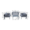 4 Place Seating Outdoor Gray Sofa and Table Set