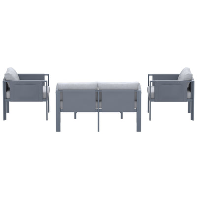 4 Place Seating Outdoor Gray Sofa and Table Set