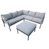5 Place Seating Outdoor Gray Sofa and Ottoman Set