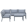 5 Place Seating Outdoor Gray Sofa and Ottoman Set