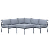5 Place Seating Outdoor Gray Sofa and Ottoman Set