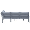 5 Place Seating Outdoor Gray Sofa and Ottoman Set