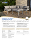5 Place Seating Outdoor Gray Sofa and Ottoman Set