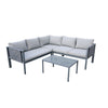 5 Place Seating Outdoor Gray Sofa and Table Set