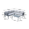 5 Place Seating Outdoor Gray Sofa and Table Set