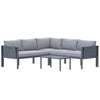 5 Place Seating Outdoor Gray Sofa and Table Set
