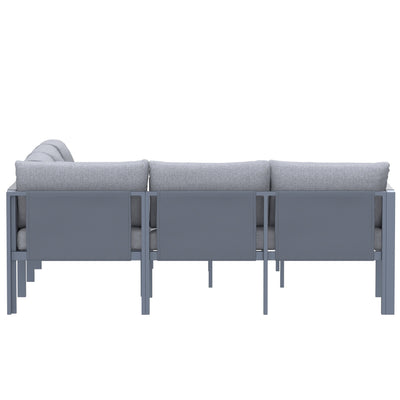 5 Place Seating Outdoor Gray Sofa and Table Set