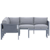 5 Place Seating Outdoor Gray Sofa and Table Set