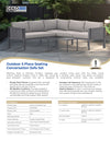 5 Place Seating Outdoor Gray Sofa and Table Set