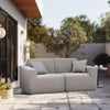 2 Place Seating  Gray Outdoor Compressed Foam Sectional Sofas
