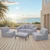 4 Place Seating  Gray Outdoor Compressed Foam Sofa and Table Set