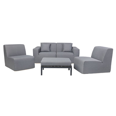 4 Place SeatingGray Outdoor Compressed Foam Sofa and Table Set