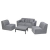 4 Place Seating  Gray Outdoor Compressed Foam Sofa and Table Set