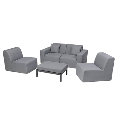 4 Place SeatingGray Outdoor Compressed Foam Sofa and Table Set