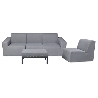 4 Place SeatingGray Outdoor Compressed Foam Sofa and Table Set