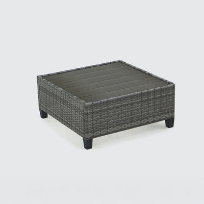 8 Piece Gray Outdoor Sectional Wicker Sofa Chairs and Tableswith Interchangable Blue and Gray Cushion Covers