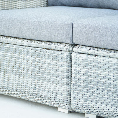 5 Place Seating Gray Outdoor Wicker Sofa and Sofa Chair Set with Table