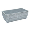 5 Place Seating Gray Outdoor Wicker Sofa and Sofa Chair Set with Table
