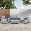 5 Place Seating Gray Outdoor Wicker Sofa and Sofa Chair Set with Table