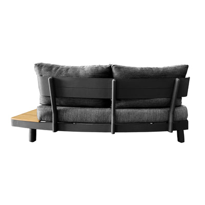 6 Place Seating Outdoor Gray Aluminum and Teak Contour Sofa Set