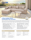 4 Piece Brown Outdoor Compressed Foam Sectional Sofa Lounger and Table Set
