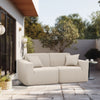 2 Place Seating  Beige Outdoor Compressed Foam Sectional Sofas