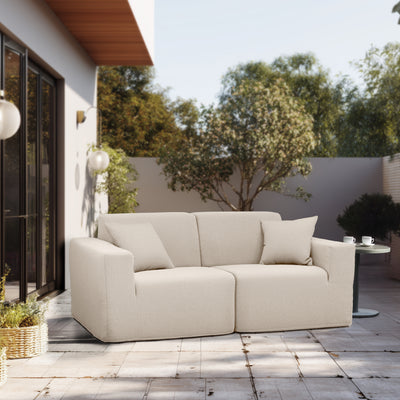 2 Place SeatingBeige Outdoor Compressed Foam Sectional Sofas