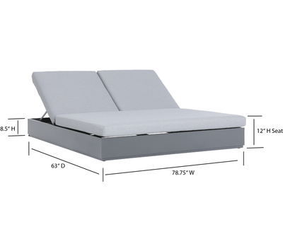 2 Place Ficarazzi Outdoor Aluminum Rectangular Patio Daybed