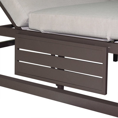 2 Place Outdoor Aluminum Rectangular Patio Daybed with Retractable Beige Textilene Fabric Canopy