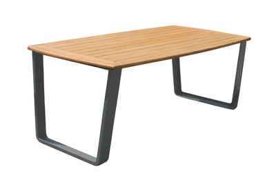 6 Place Seating Palazzolo Outdoor Teak Patio Dining Table Set and Cushioned Chairs